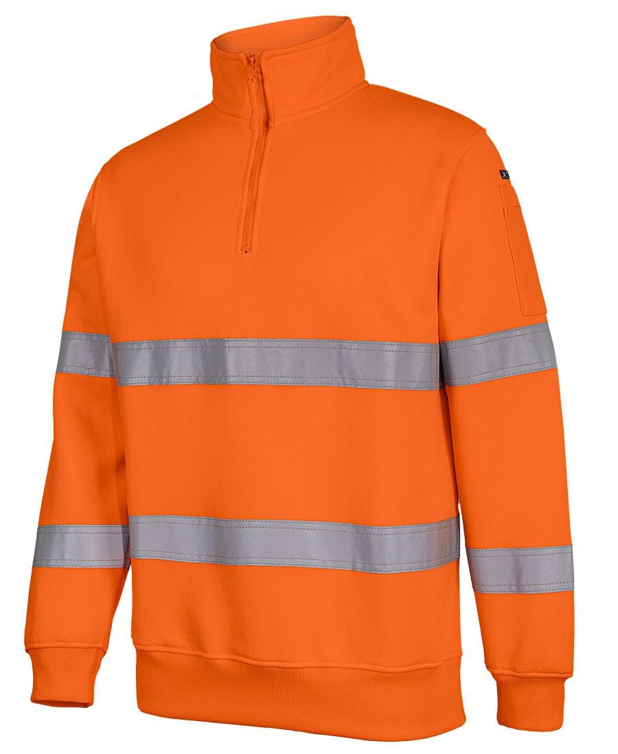 Jb's Hi-Vis 1/2 Zip Fleecy Sweat 6HZFS in Orange