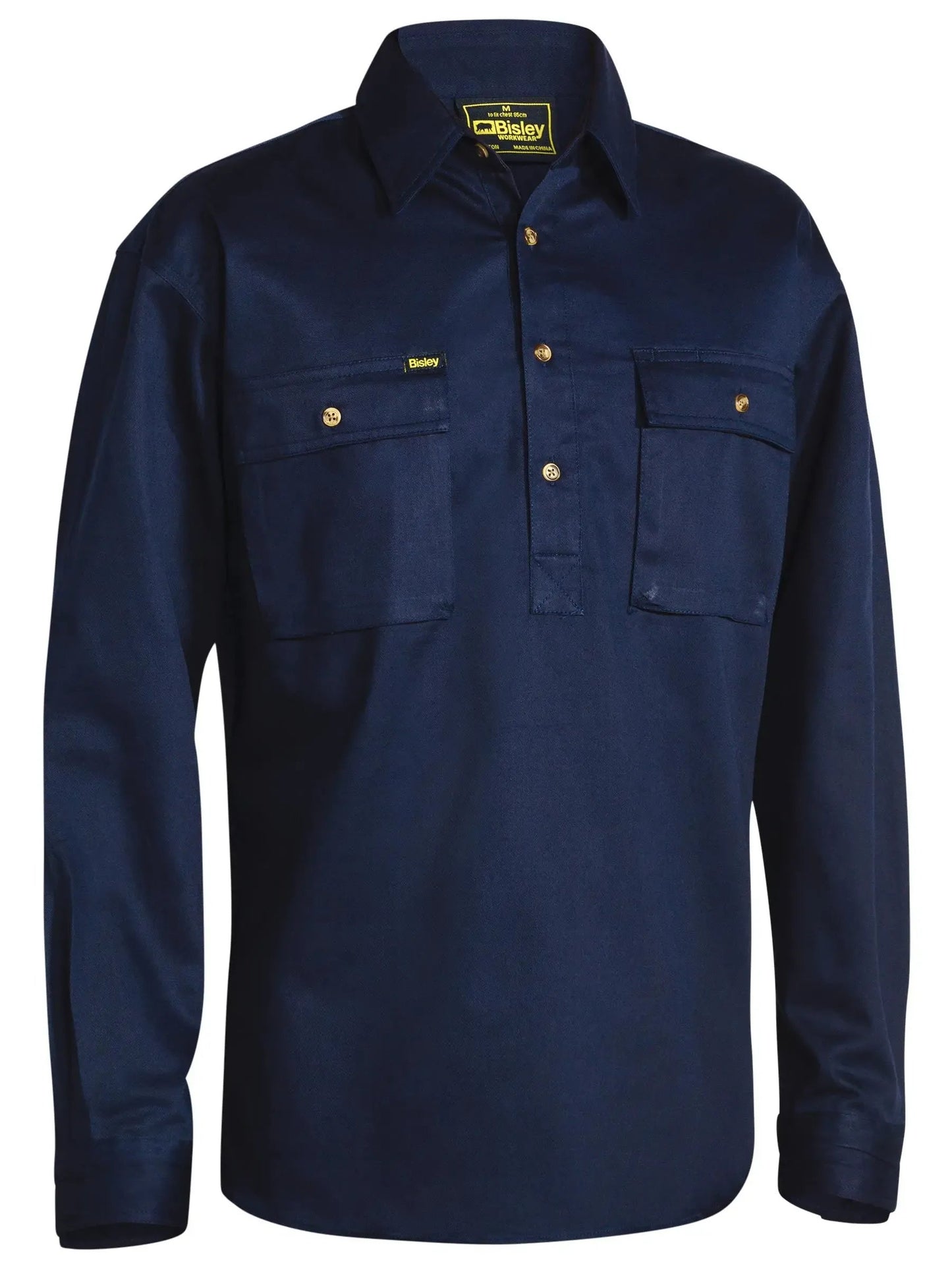Bisley Workwear Closed Front Cotton Drill Long Sleeve Shirt BSC6433