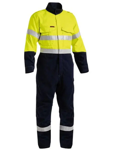 Bisley Workwear Tencate Tecasafe® Plus Taped Two Tone Hi Vis Engineered Fr Vented Coverall BC8086T Metro Workwear.