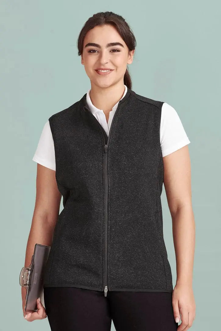 Biz Care Nova Womens Knit Vest CO343LV  Flash Uniforms  Black Marle XS