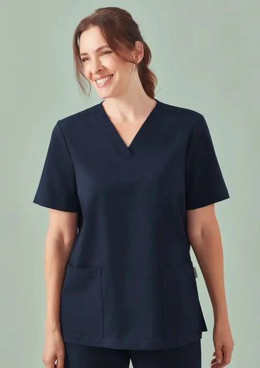 Biz Care Women's Pulse V-neck Scrub Top CU543LS Simply Scrubs Australia
