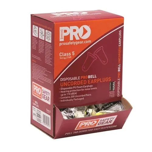 Pro Choice Pro-bell Pu Earplugs Uncorded - Box Of 200 - EPYU Metro Workwear.