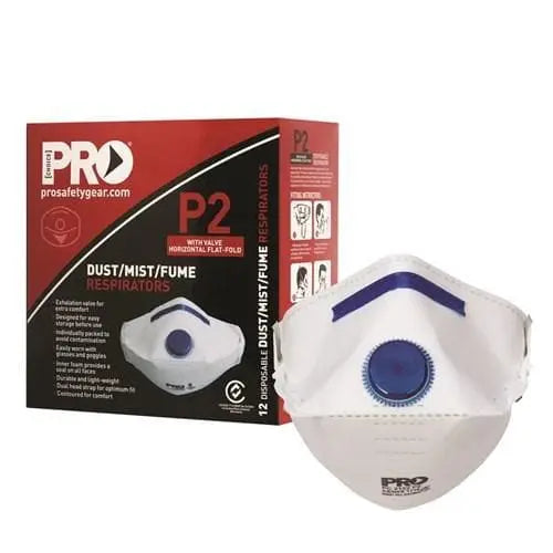 Pro Choice Horizontal Flat Fold Respirator P2, With Valve - PC2122 Metro Workwear.