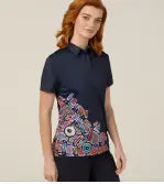 Water Dreaming Women's  Indigenous Corporate Polo Shirt CATUQV Metro Workwear.