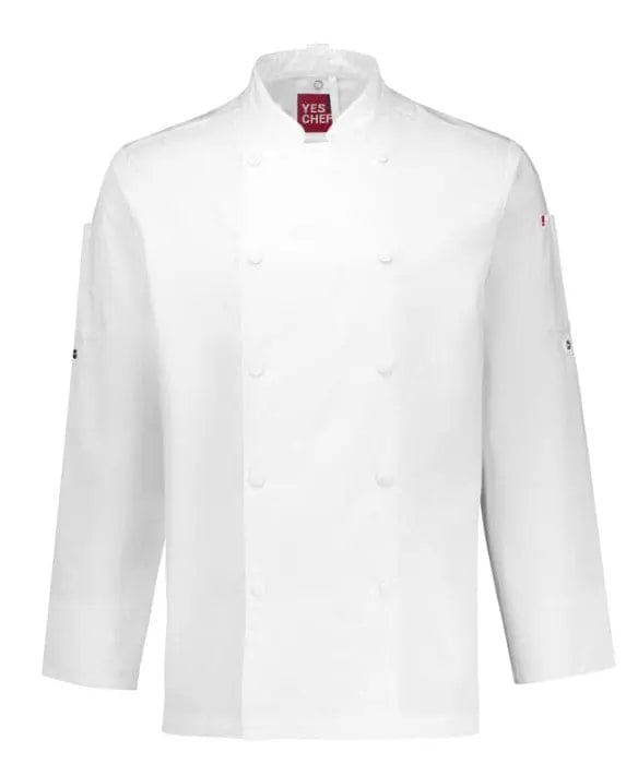 Biz Collection Men's Gusto Long Sleeve Chef Jacket CH430ML Metro Workwear.