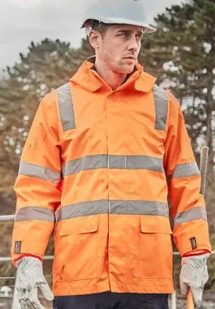 SYZMIK Men’s Unisex Hi Vis VIC Rail 4 In 1 Waterproof Jacket ZJ580 Metro Workwear.