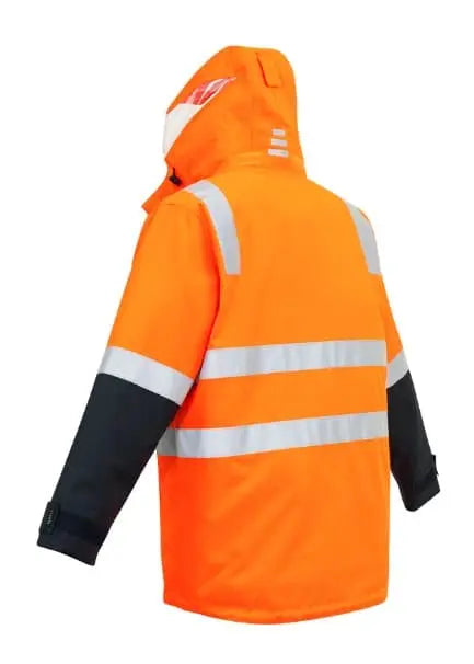 SYZMIK Men’s Hi Vis 4 In 1 Waterproof Jacket ZJ532 Metro Workwear.