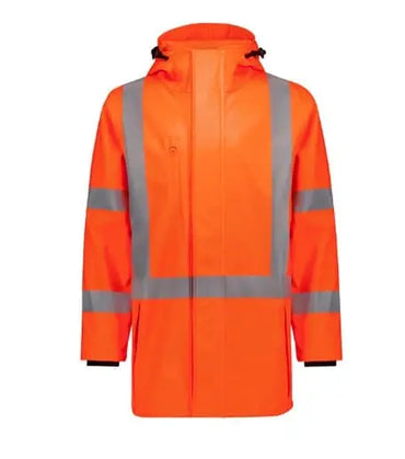 SYZMIK Men's Hi Vis X Back Heavy Duty Waterproof Jacket ZJ620 Metro Workwear.
