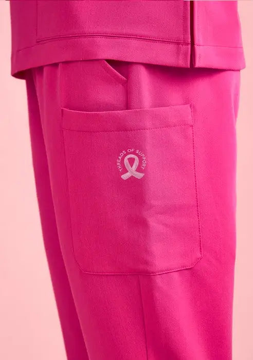 Biz Care Women's Pink Jogger Scrub Pant CSP241LL Metro Workwear.