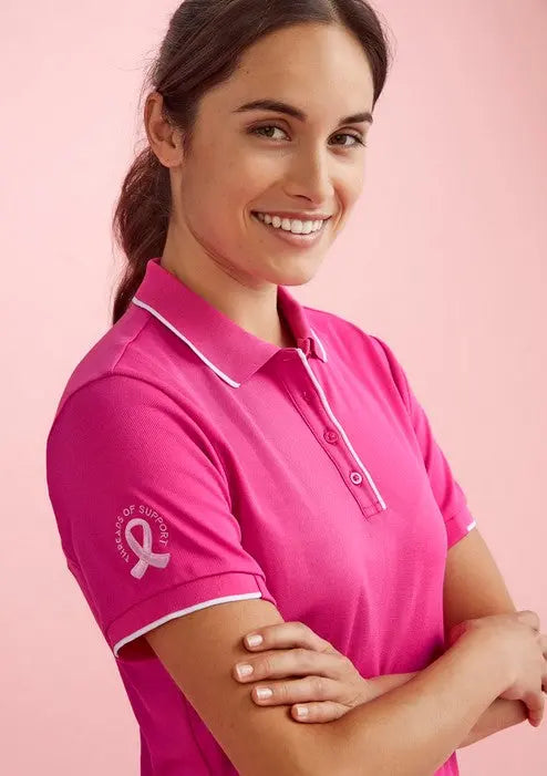 Biz Care Pink Short Sleeve Polo Shirt CST313LS Metro Workwear.