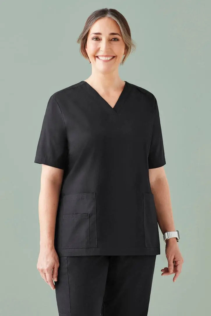 Women's Anti-Bacterial Silver Tokyo V-Neck Scrub Top CST141LS Metro Workwear.
