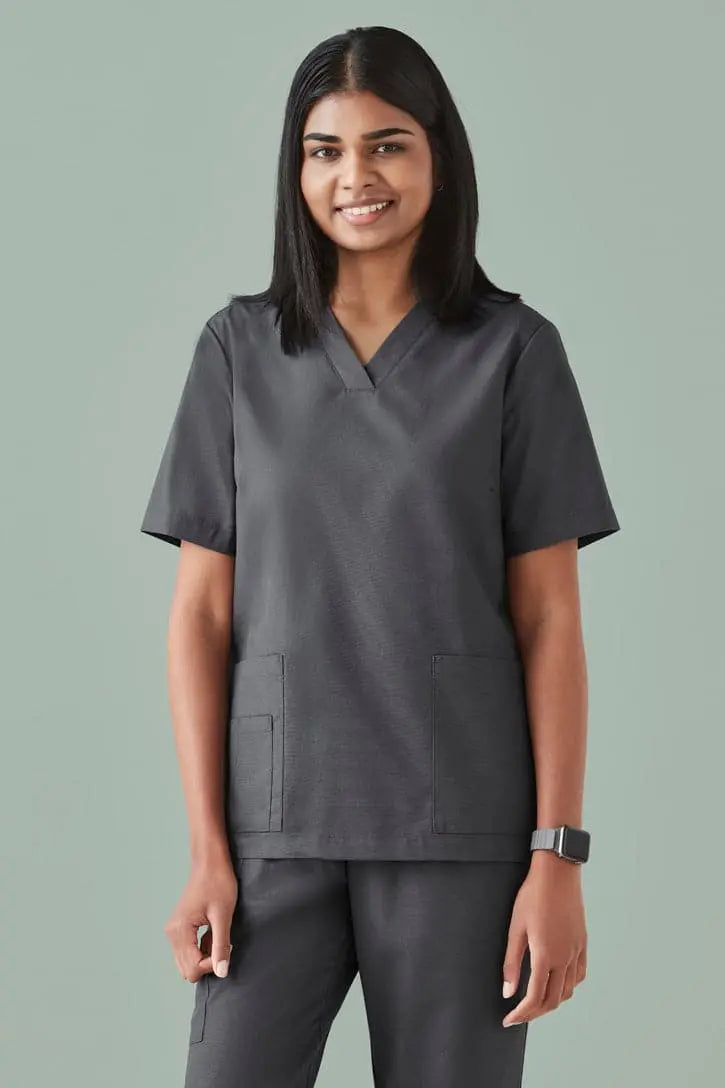 Women's Anti-Bacterial Silver Tokyo V-Neck Scrub Top CST141LS Metro Workwear.
