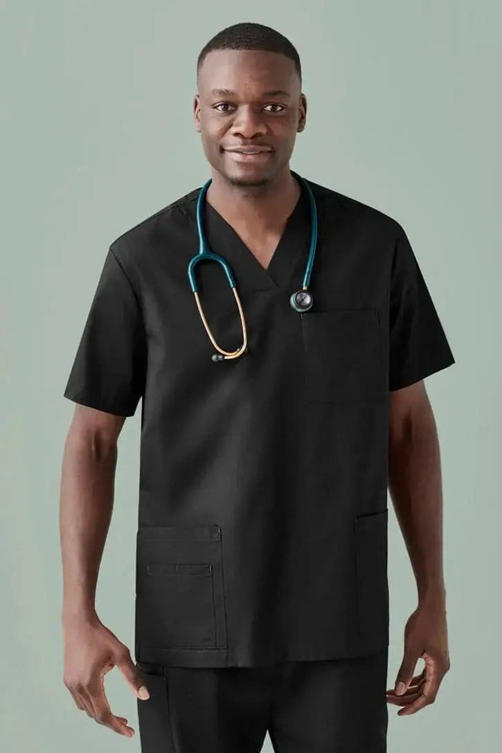 Mens Tokyo Anti-bacterial V-Neck Scrub Top CST141MS in Black