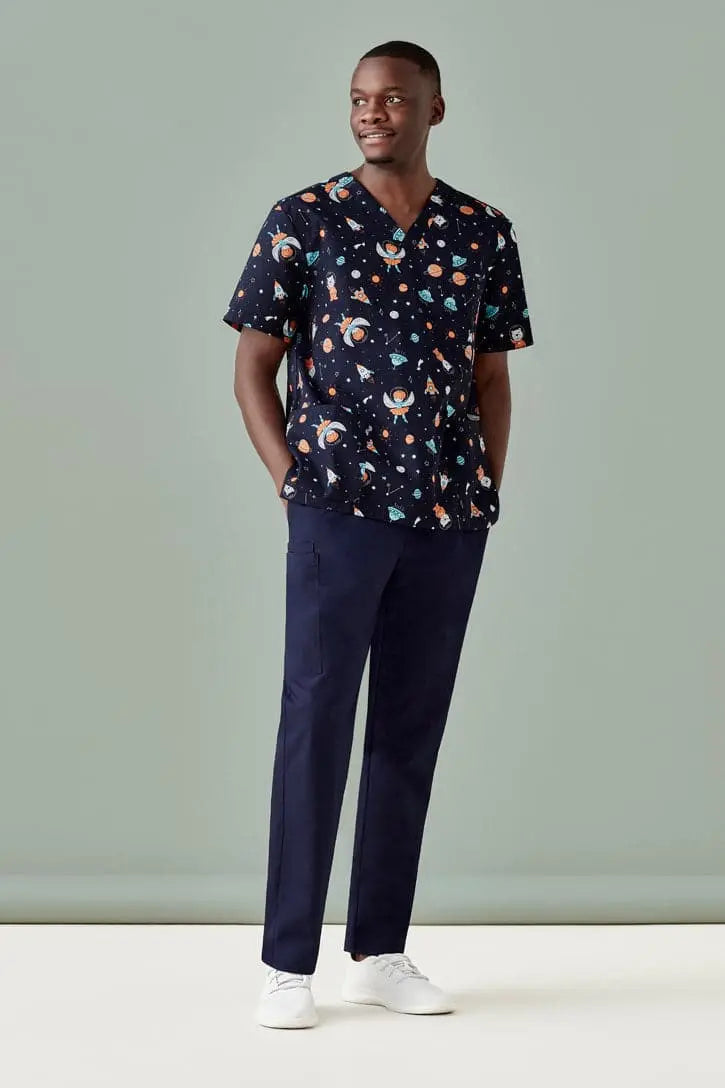 Men's Printed Space Party Scrub Top CST148MS Metro Workwear.