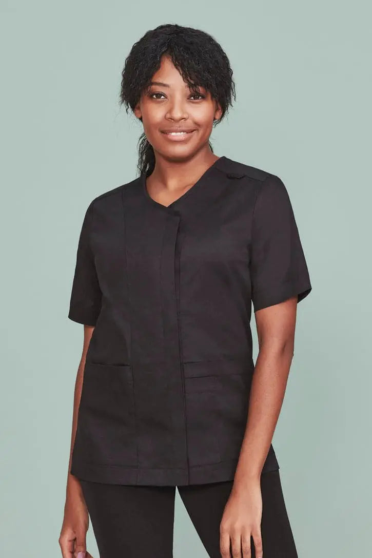 Biz Care Women's Beauty Therapist Tunic Scrub Top CST240LS Metro Workwear.