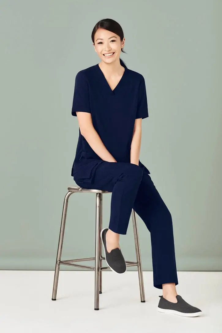 Biz Care Womens Avery Easy Fit V-Neck Medical Scrub Top CST941LS Metro Workwear.