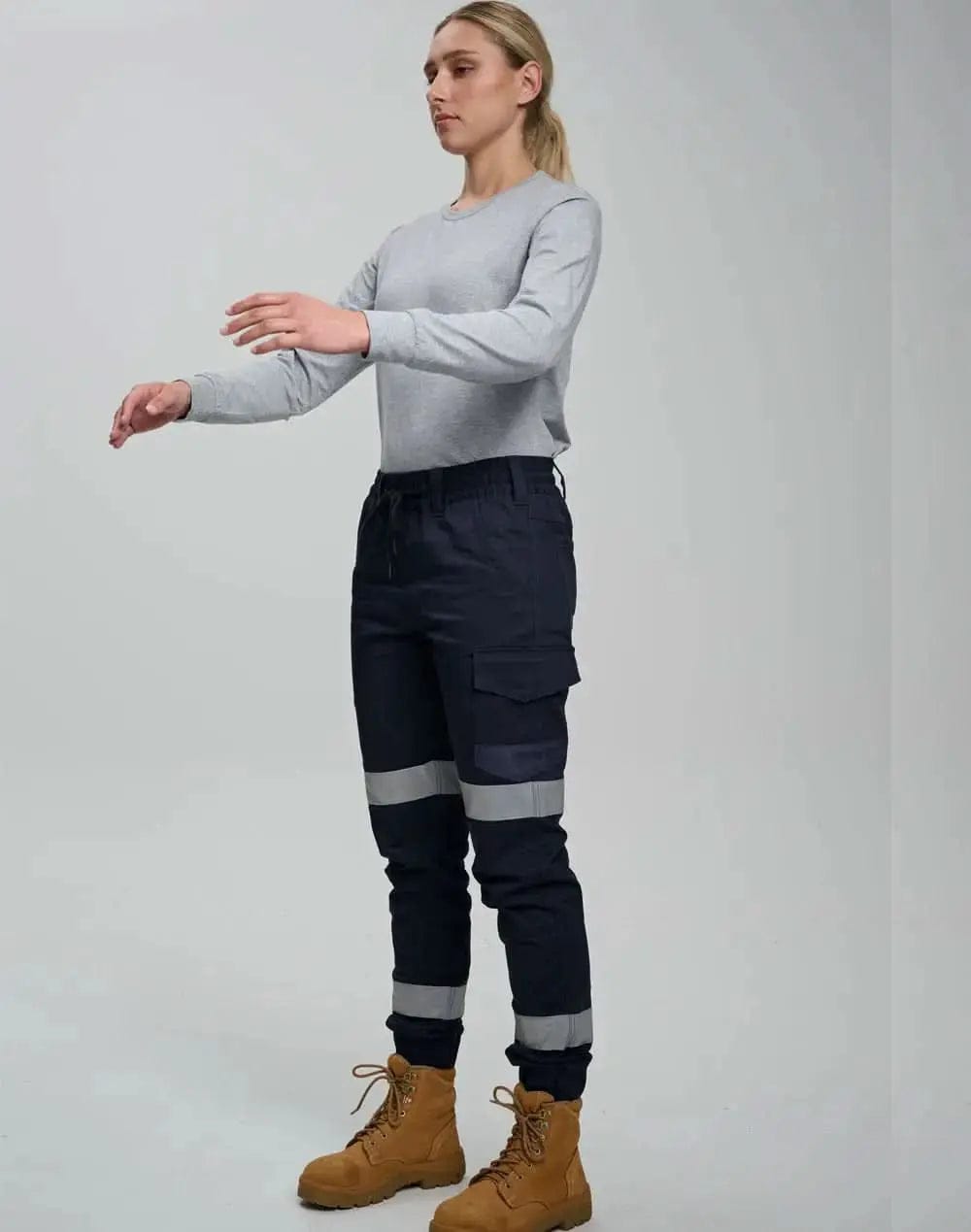 Unisex Cotton Stretch Drill Taped Cuffed Work Pant WP28HV
