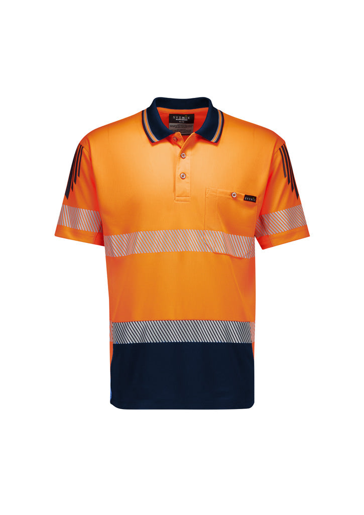 SYZMIK Unisex Hi Vis Segmented Tape Flux Short Sleeve Polo ZH555 Metro Workwear