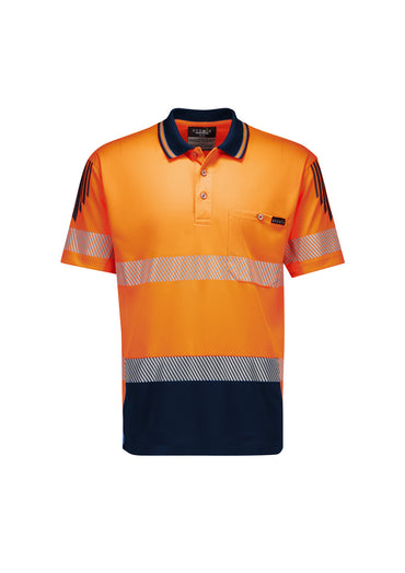 SYZMIK Unisex Hi Vis Segmented Tape Flux Short Sleeve Polo ZH555 Metro Workwear