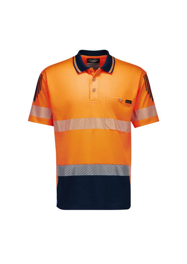 SYZMIK Unisex Hi Vis Segmented Tape Flux Short Sleeve Polo ZH555 Metro Workwear