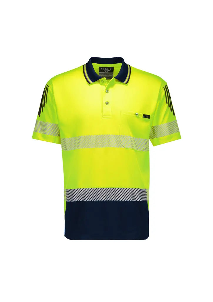 SYZMIK Unisex Hi Vis Segmented Tape Flux Short Sleeve Polo ZH555