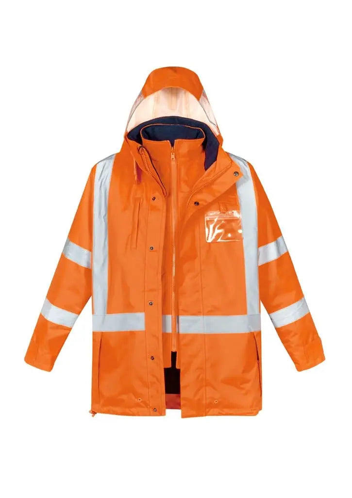 Mens Hi Vis X Back Taped 4 in 1 Waterproof Jacket ZJ616 Metro Workwear.