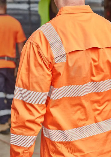 SYZMIK Men's VIC rail Segmented Tape Shirt ZW682 Metro Workwear.