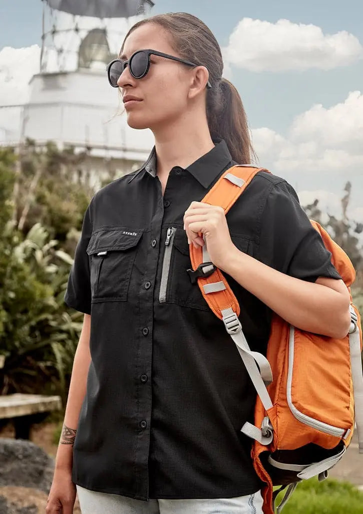 Syzmik Workwear Outdoor Women's Short Sleeve Shirt ZW765 Metro Workwear.