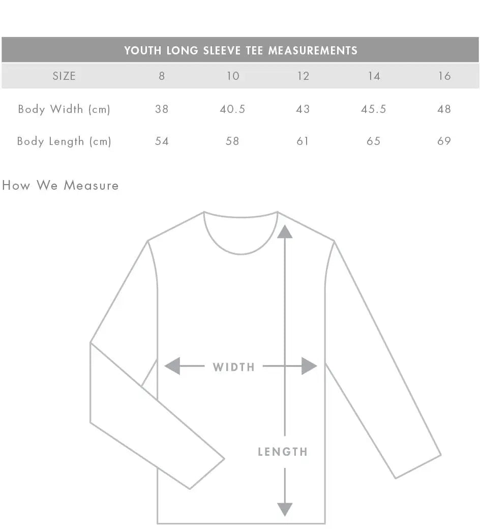 As Colour youth long sleeve tee 3008 Metro Workwear.