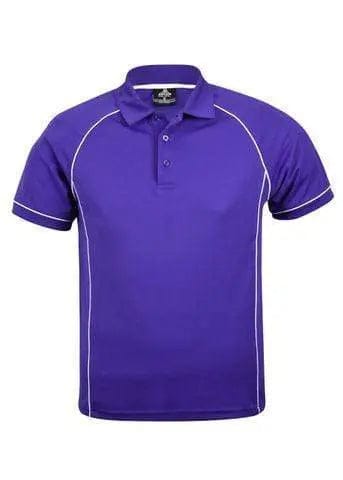 Aussie Pacific Men's Endeavour Work Polo Shirt 1310 in Purple/White