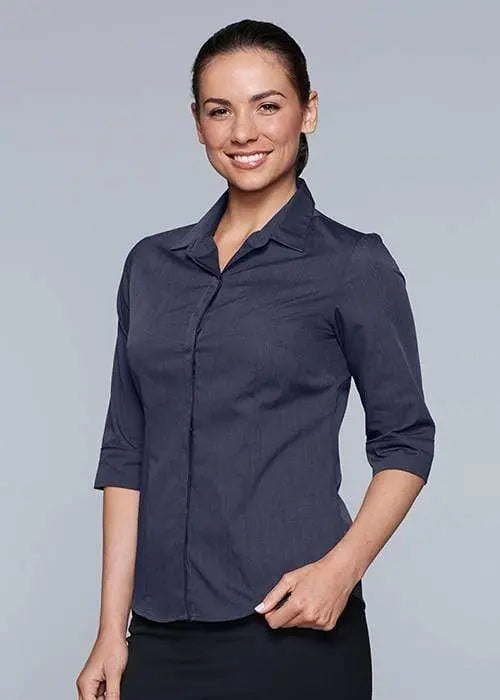 Aussie Pacific Ladies 3/4 Sleeve Shirt 2902T Metro Workwear.