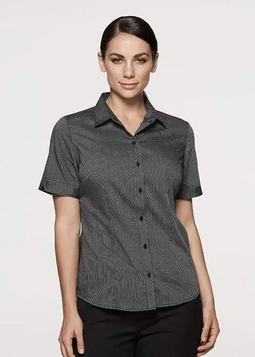 Aussie Pacific Ladies Henley Short Sleeve Shirt 2900S Metro Workwear.