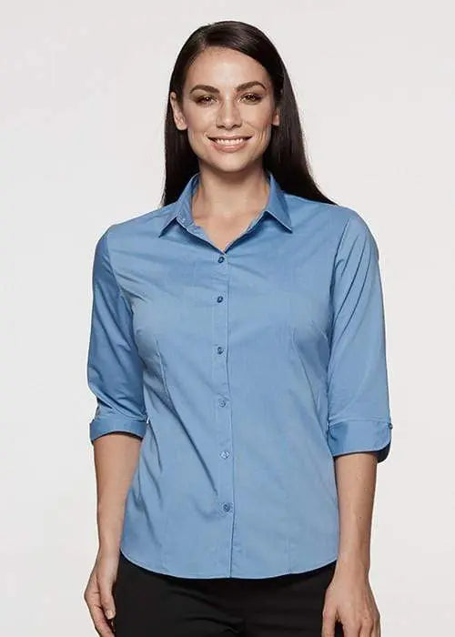 Aussie Pacific Ladies 3/4 Sleeve Shirt 2903T Metro Workwear.