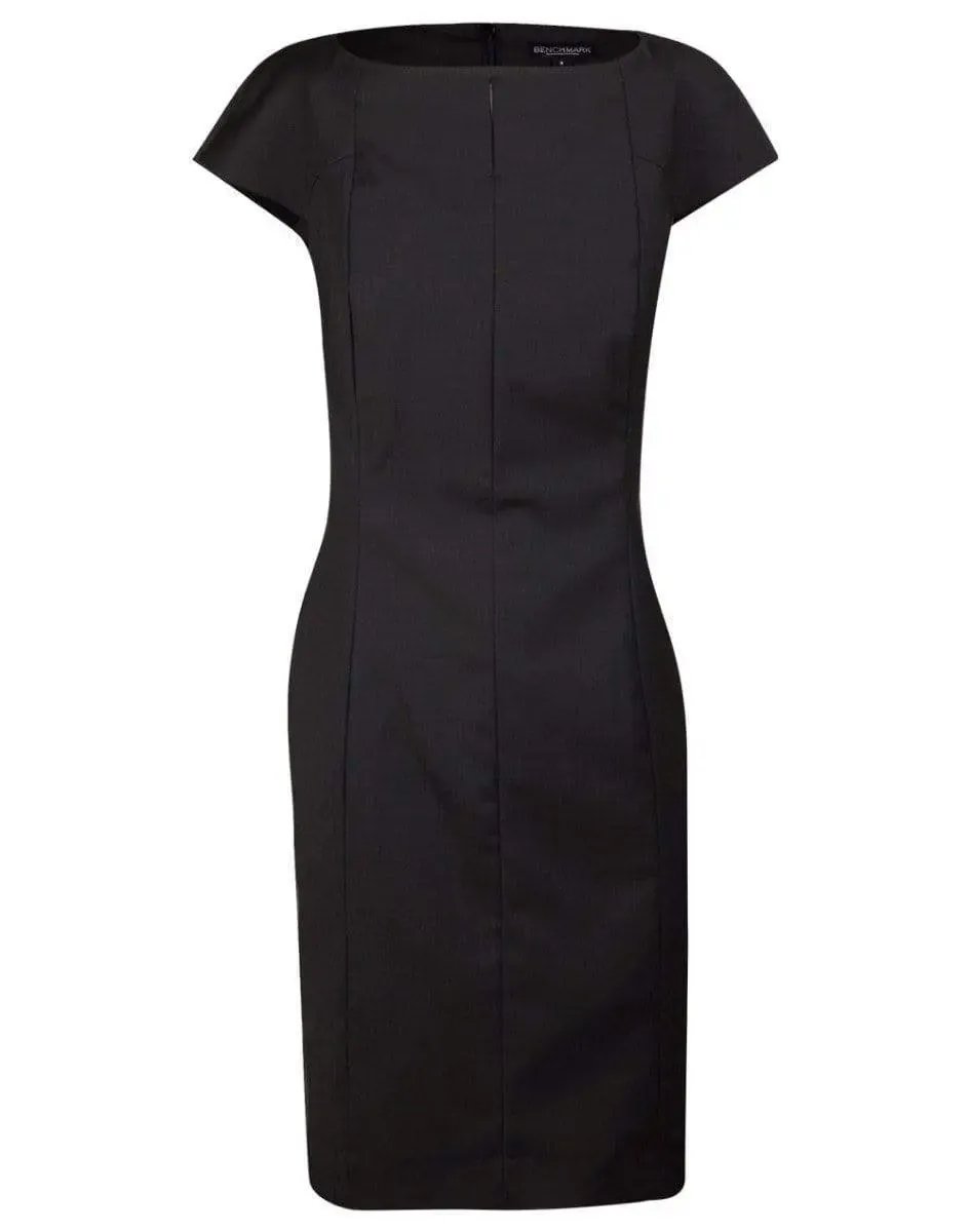 BENCHMARK Women's Wool Blend Stretch Cap Sleeve Dress M9281