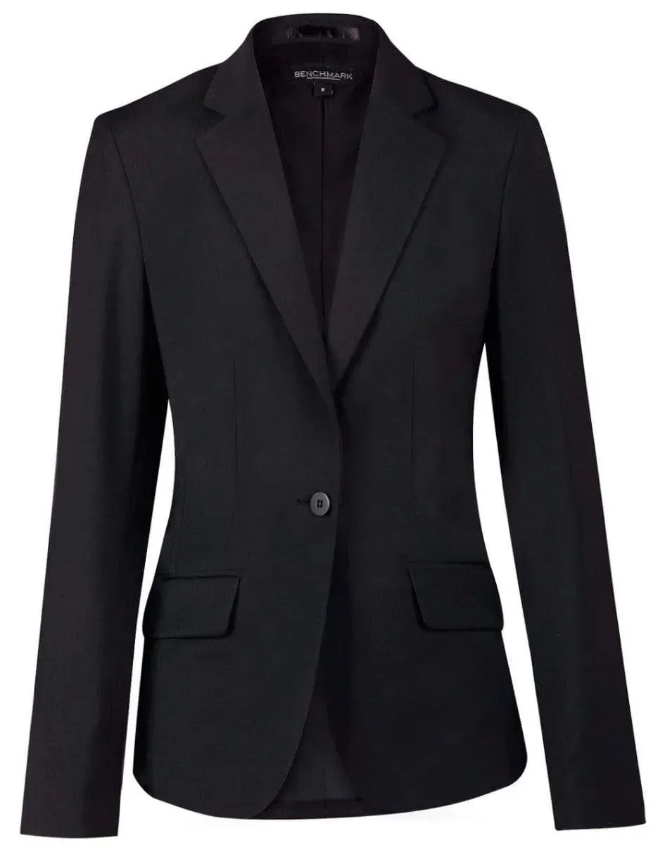 BENCHMARK Women's Wool Blend Stretch One Button Cropped Jacket M9201