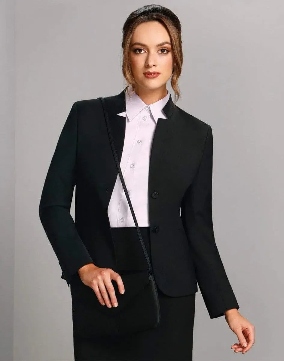 BENCHMARK Women's Wool Blend Stretch Reverse Lapel Jacket M9202
