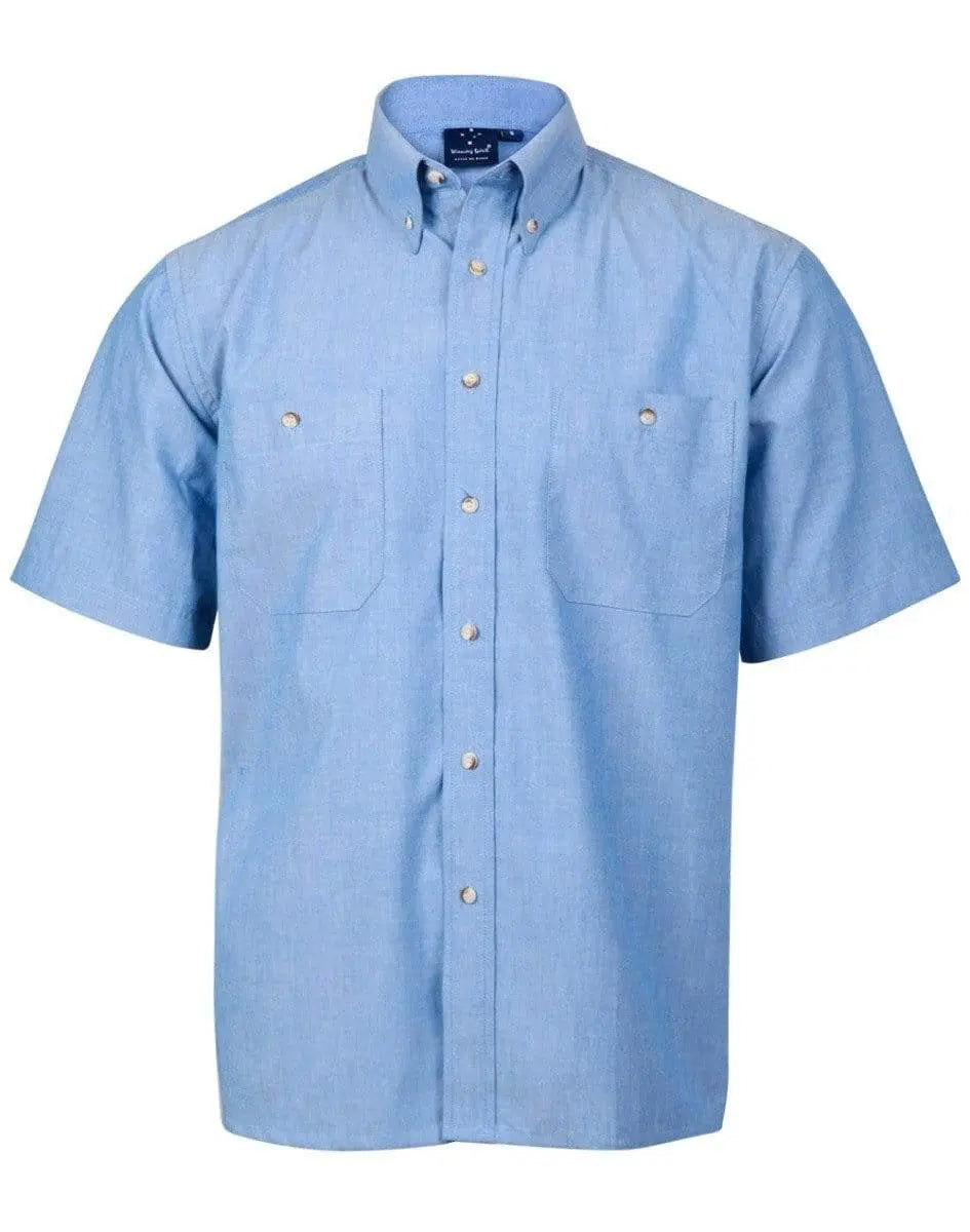 BENCHMARK Men's Chambray Short Sleeve BS03S Metro Workwear.