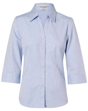 BENCHMARK Women's Fine Chambray 3/4 Sleeve Shirt M8013 Metro Workwear.