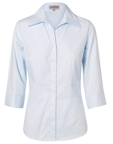 BENCHMARK Women's Self Stripe 3/4 Sleeve Shirt M8100Q Metro Workwear.