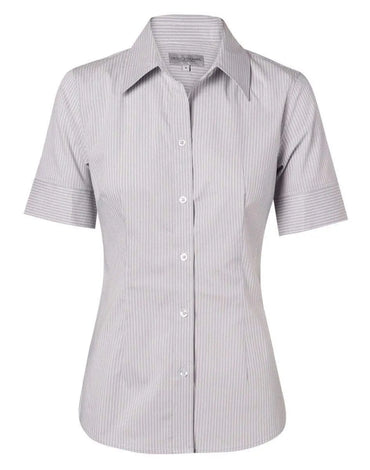 BENCHMARK Women's Ticking Stripe Short Sleeve Shirt M8200S Metro Workwear.