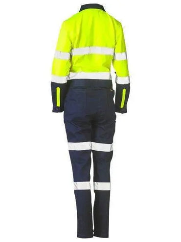 Bisley Women's Taped Hi Vis Cotton Drill Coverall BCL6066T Metro Workwear.