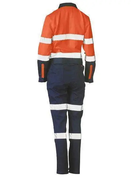 Bisley Women's Taped Hi Vis Cotton Drill Coverall BCL6066T Metro Workwear.