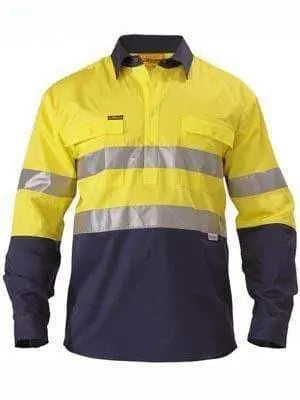 Bisley Workwear 3m Taped Closed Front Hi-vis Long Sleeve Shirt BTC6456 Metro Workwear.