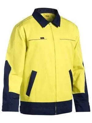 Bisley Workwear Hi Vis Drill Jacket With Liquid Repellent Finish BJ6917 Metro Workwear.