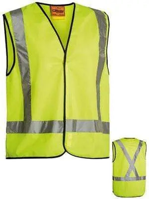 Bisley Workwear Hi Vis Vest X Back Tape BT0347 Metro Workwear.