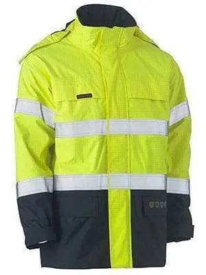 Bisley Workwear Taped Hi Vis Fr Wet Weather Shell Jacket BJ8110T Metro Workwear.