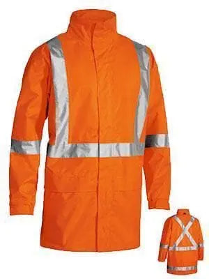 Bisley Workwear Taped Hi Vis Rain Shell Jacket With X Back BJ6968T Metro Workwear.