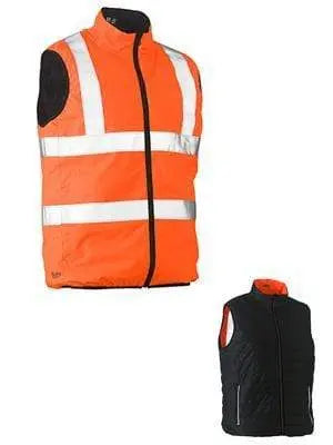 Bisley Workwear Taped Hi Vis Reversible Puffer Vest (Shower Proof) BV0330HT Metro Workwear.