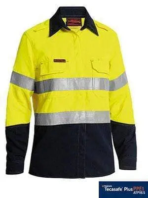 Bisley Workwear Women's Tencate Tecasafe® Plus 580 Taped Hi Vis Lightweight Fr Vented Shirt BL8098T Metro Workwear.