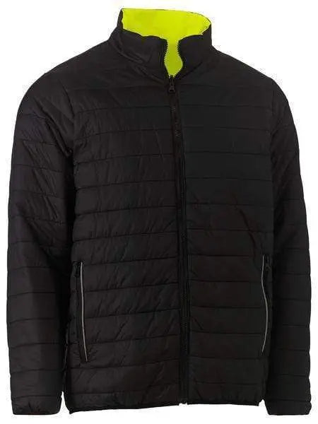 Bisley Taped Hi Vis Reversible Puffer Jacket BJ6350HT Metro Workwear.